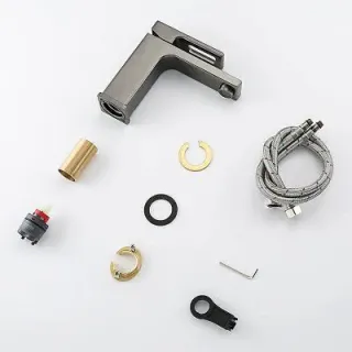 Смеситель для раковины Gappo G1017-9 оружейная сталь